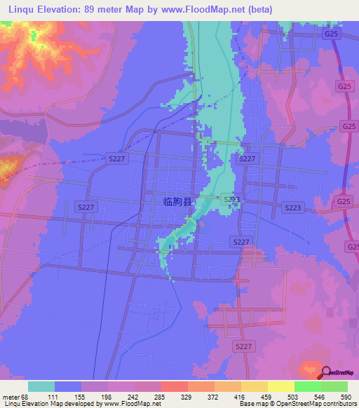 Linqu,China Elevation Map