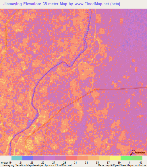 Jiamaying,China Elevation Map