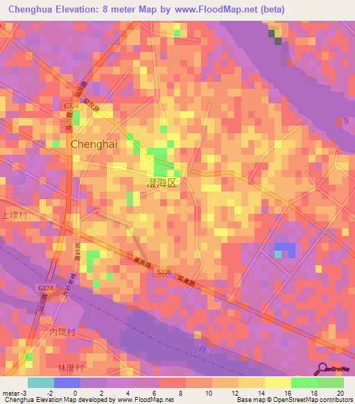 Chenghua,China Elevation Map