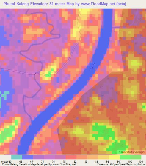 Phumi Kaleng,Cambodia Elevation Map