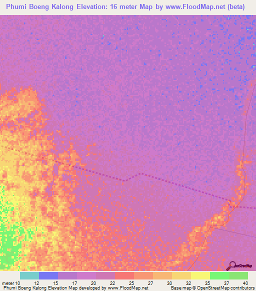 Phumi Boeng Kalong,Cambodia Elevation Map