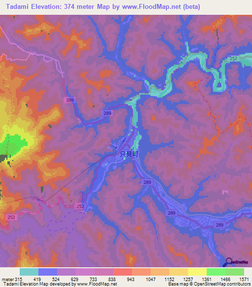 Tadami,Japan Elevation Map