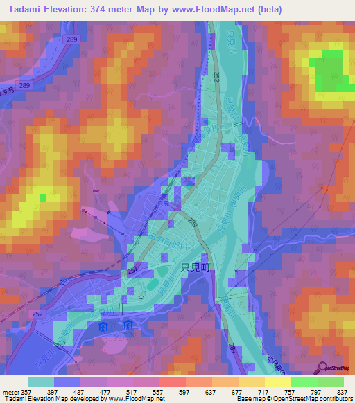 Tadami,Japan Elevation Map