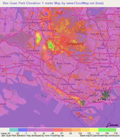 Elevation of Ban Guan Park,Singapore Elevation Map, Topography, Contour