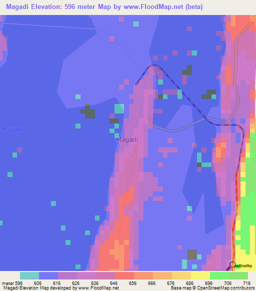 Magadi,Kenya Elevation Map