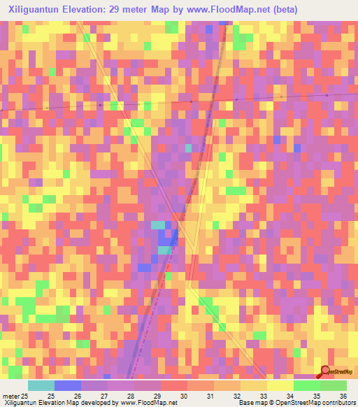 Xiliguantun,China Elevation Map