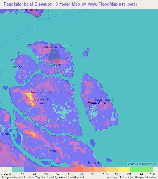 Elevation of Pangkalanbalai,Indonesia Elevation Map, Topography, Contour