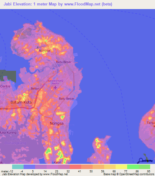 Jabi,Indonesia Elevation Map