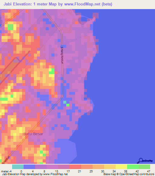 Jabi,Indonesia Elevation Map