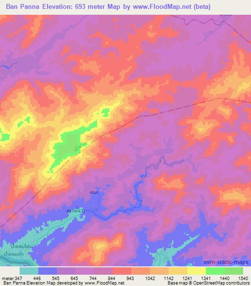 Ban Panna,Laos Elevation Map