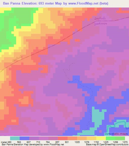 Ban Panna,Laos Elevation Map