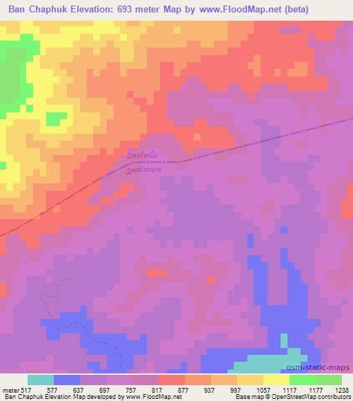 Ban Chaphuk,Laos Elevation Map