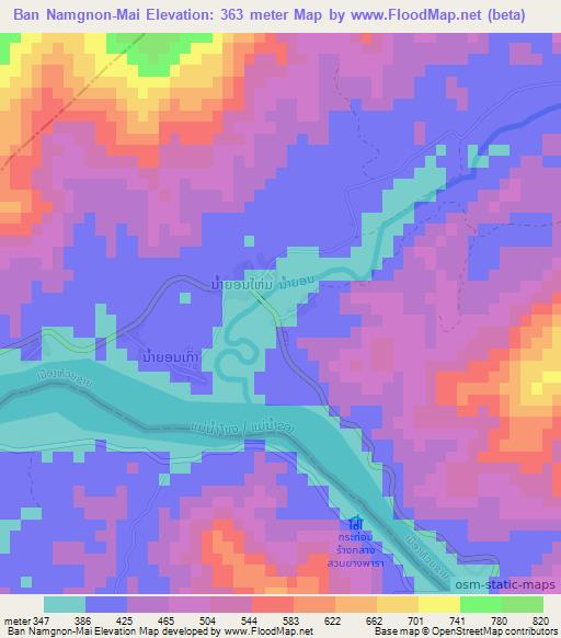 Ban Namgnon-Mai,Laos Elevation Map