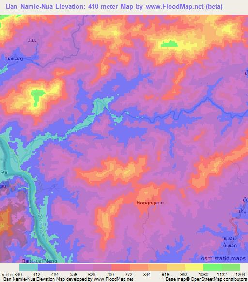 Ban Namle-Nua,Laos Elevation Map