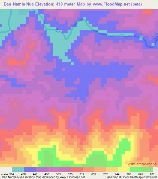 Ban Namle-Nua,Laos Elevation Map