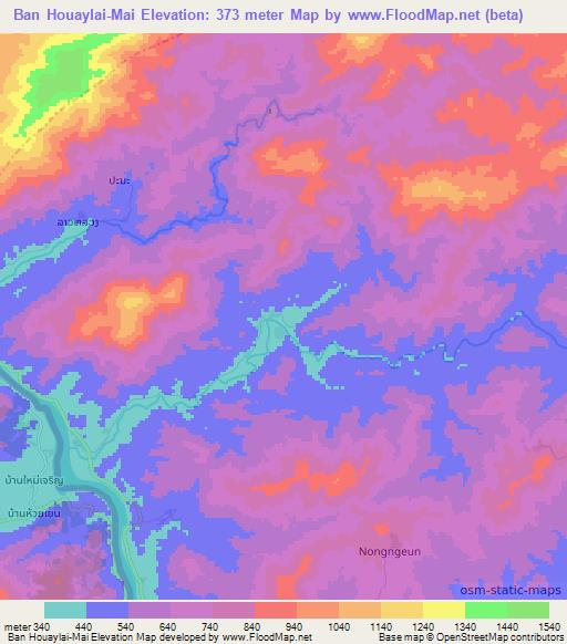 Ban Houaylai-Mai,Laos Elevation Map