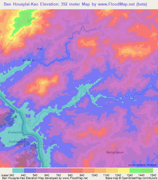 Ban Houaylai-Kao,Laos Elevation Map