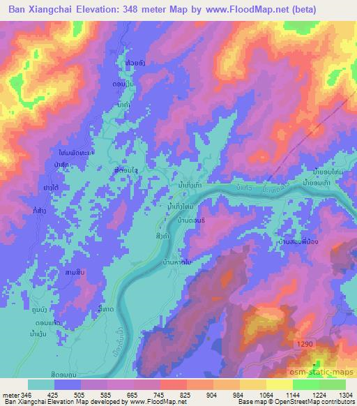 Ban Xiangchai,Laos Elevation Map