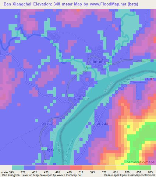 Ban Xiangchai,Laos Elevation Map