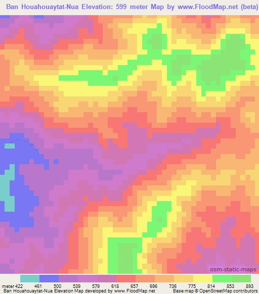 Ban Houahouaytat-Nua,Laos Elevation Map