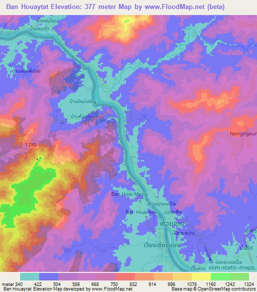 Ban Houaytat,Laos Elevation Map