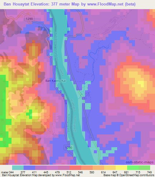 Ban Houaytat,Laos Elevation Map