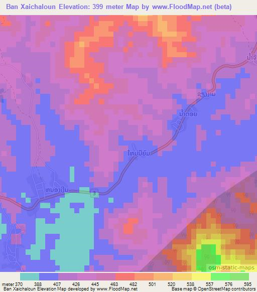 Ban Xaichaloun,Laos Elevation Map