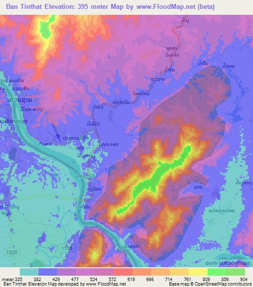 Ban Tinthat,Laos Elevation Map