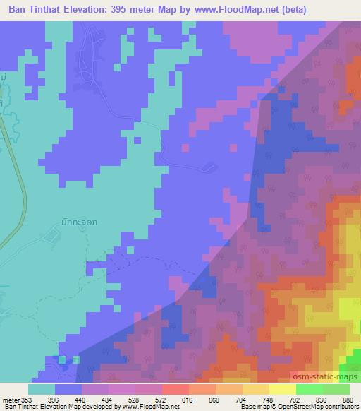Ban Tinthat,Laos Elevation Map