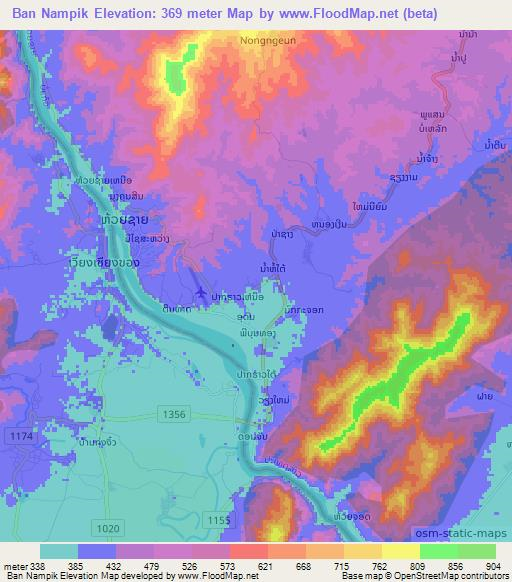 Ban Nampik,Laos Elevation Map