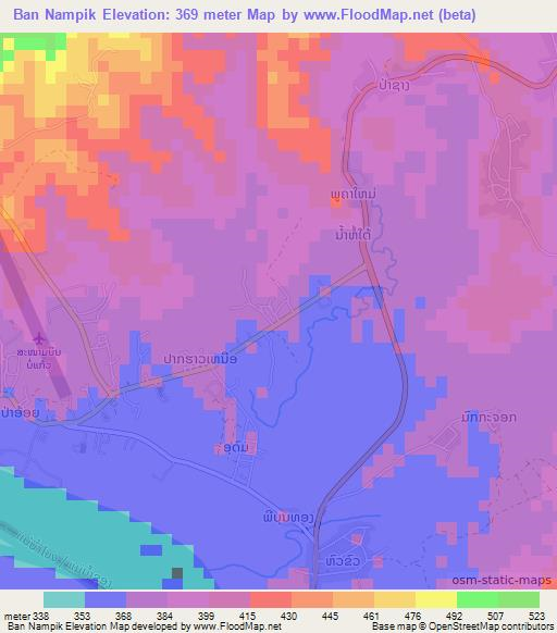 Ban Nampik,Laos Elevation Map
