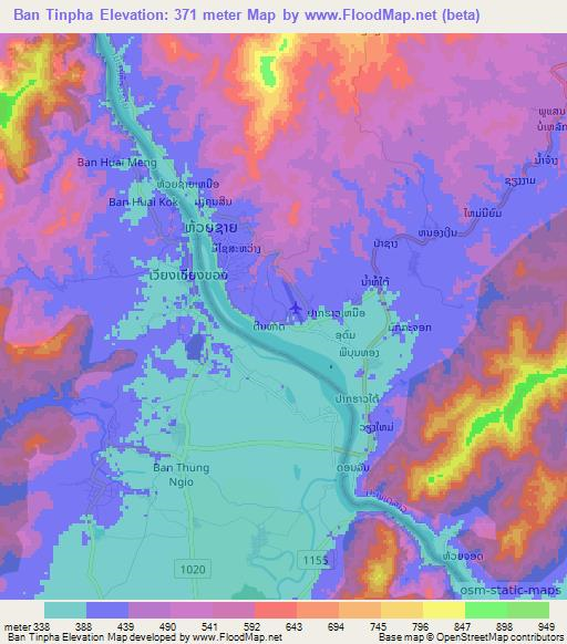 Ban Tinpha,Laos Elevation Map