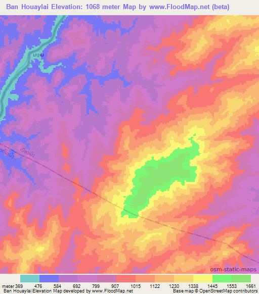 Ban Houaylai,Laos Elevation Map