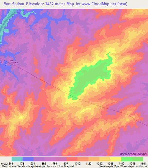 Ban Sadam,Laos Elevation Map