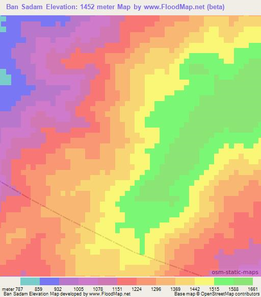 Ban Sadam,Laos Elevation Map