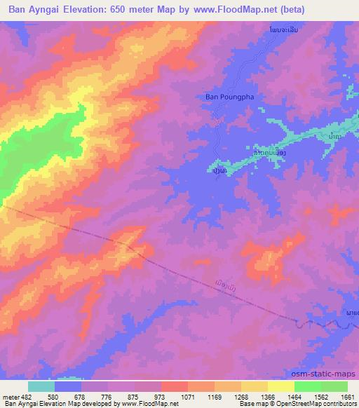 Ban Ayngai,Laos Elevation Map