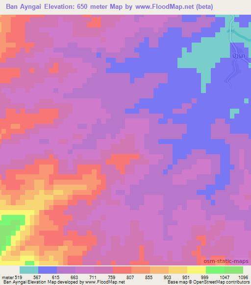 Ban Ayngai,Laos Elevation Map