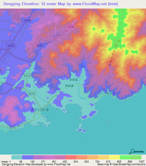 Dengying,China Elevation Map