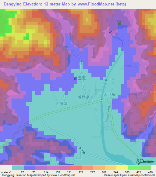 Dengying,China Elevation Map