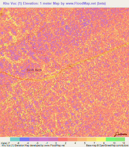 Khu Vuc (1),Vietnam Elevation Map