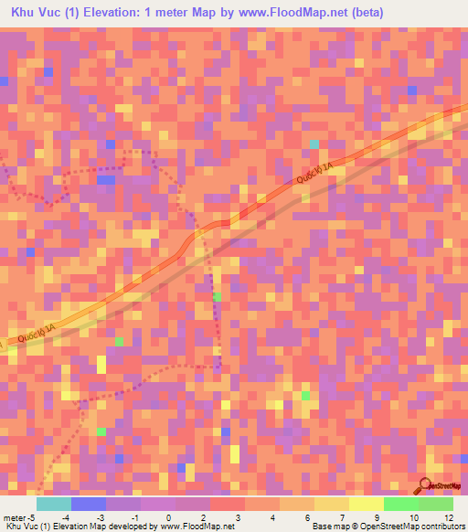 Khu Vuc (1),Vietnam Elevation Map