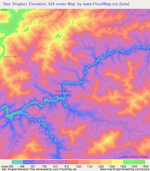 Ban Singkeo,Laos Elevation Map