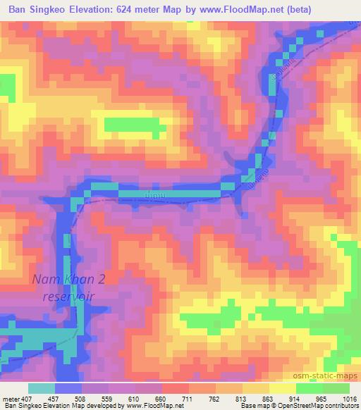 Ban Singkeo,Laos Elevation Map