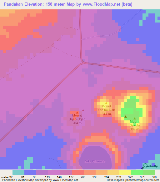 Pandakan,Philippines Elevation Map