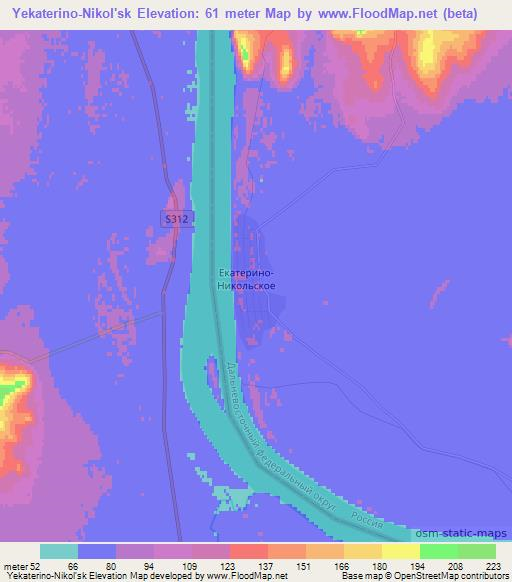 Yekaterino-Nikol'sk,Russia Elevation Map