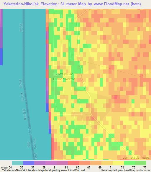 Yekaterino-Nikol'sk,Russia Elevation Map