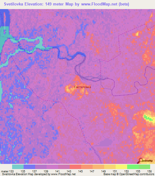 Svetilovka,Russia Elevation Map