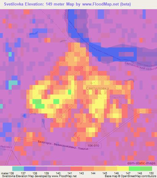 Svetilovka,Russia Elevation Map