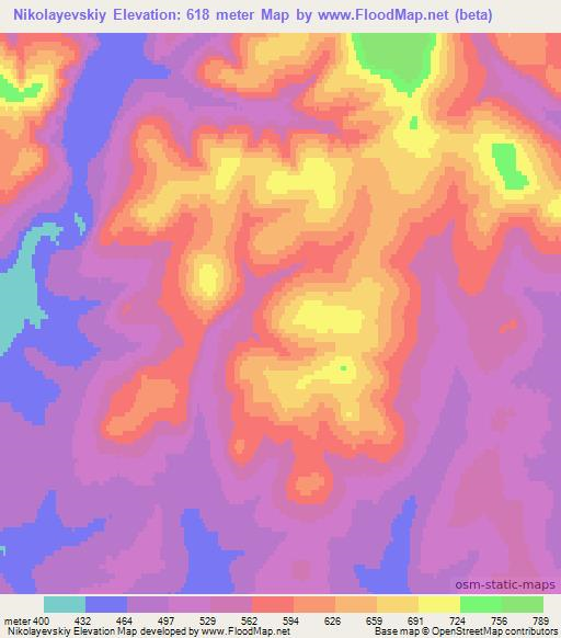 Nikolayevskiy,Russia Elevation Map