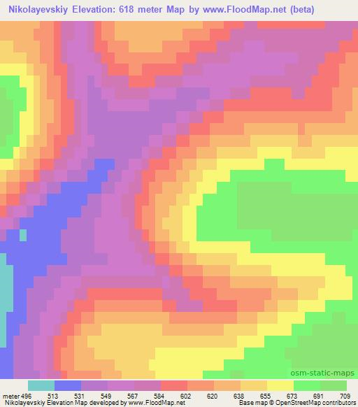 Nikolayevskiy,Russia Elevation Map